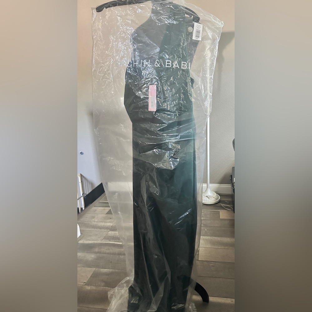Sachin + Babi One Shoulder Dress in Deep Green - Picture 5 of 6